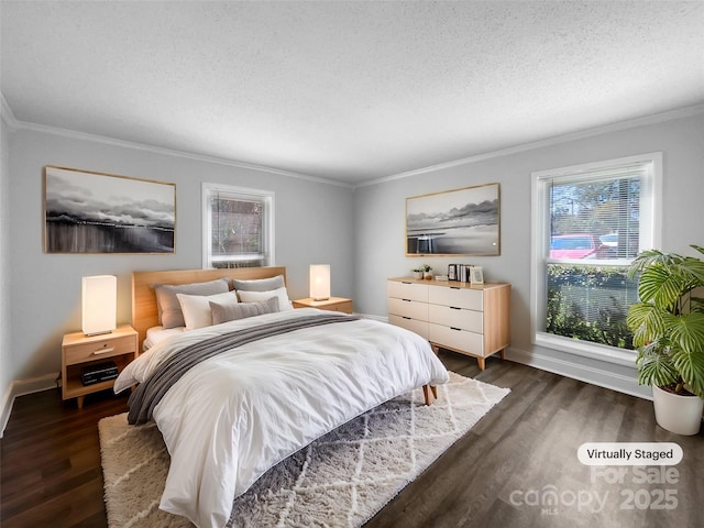 4936 Sardis Rd Unit B, Charlotte, NC 28270 - bedroom featuring ornamental molding and dark wood-type flooring