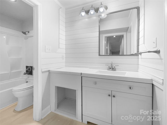 4936 Sardis Rd Unit B, Charlotte, NC 28270 - full bathroom featuring toilet, vanity, and washtub / shower combination