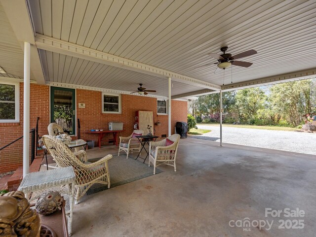 view of patio / terrace with ceiling fan