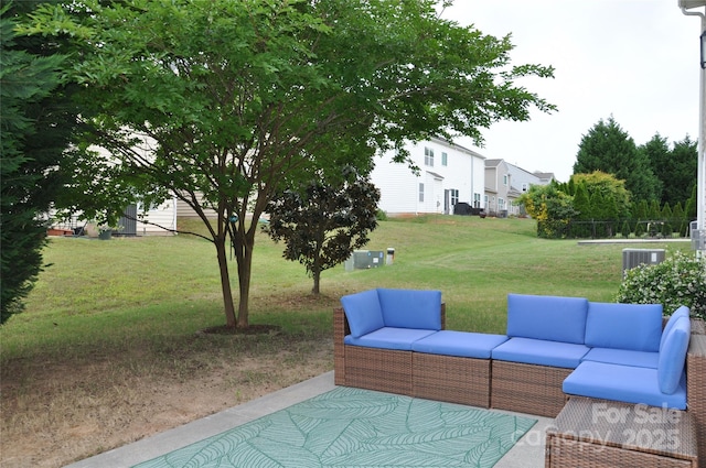 11621 Red Knoll Ln, Pineville, NC 28134 - view of patio / terrace with outdoor lounge area and central AC unit