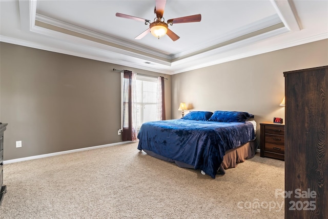 9113 Cinder Ln, Huntersville, NC 28078 - bedroom featuring baseboards, carpet floors, crown molding, and a raised ceiling