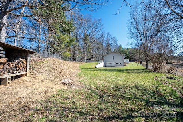 view of yard with fence