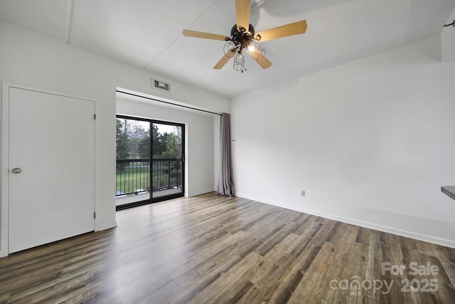 211 Heritage Blvd Unit 301, Fort Mill, SC 29715 - unfurnished room featuring baseboards, visible vents, wood finished floors, and ceiling fan