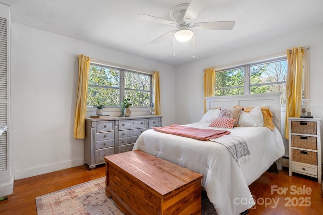 3407 14th Ave SW, Hickory, NC 28602 - bedroom with wood finished floors and a ceiling fan