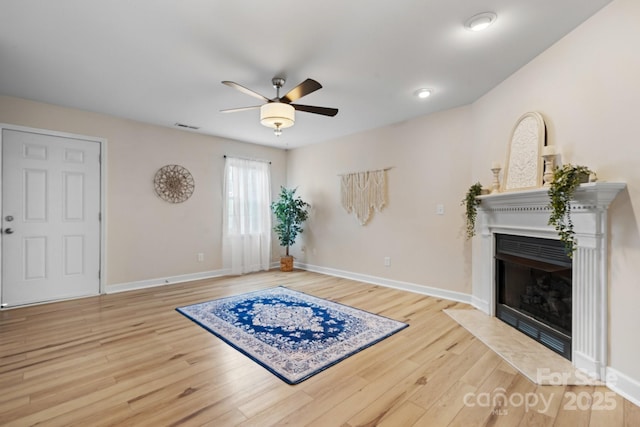 2222 15th Ave NE Unit 505, Hickory, NC 28601 - interior space with a ceiling fan, wood finished floors, and baseboards