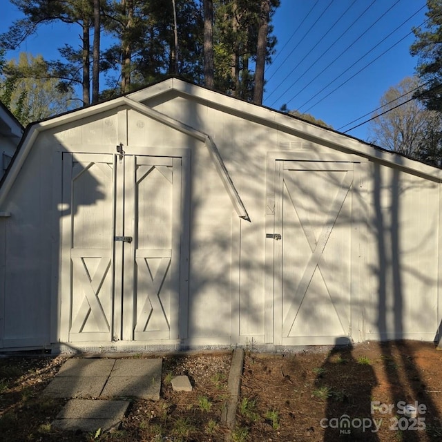 view of shed