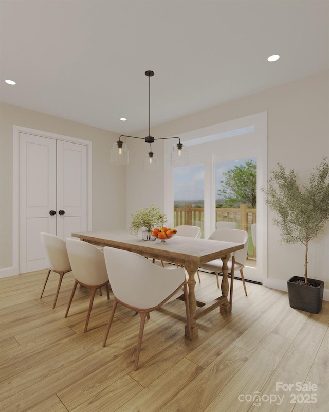 4965 Fitzgerald Ave, Charlotte, NC 28213 - dining area featuring recessed lighting, light wood-style flooring, and baseboards