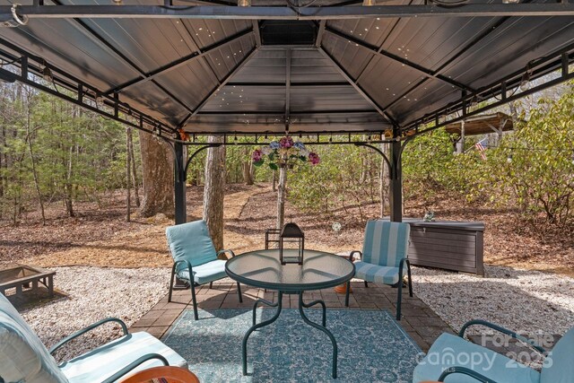 view of patio with a gazebo