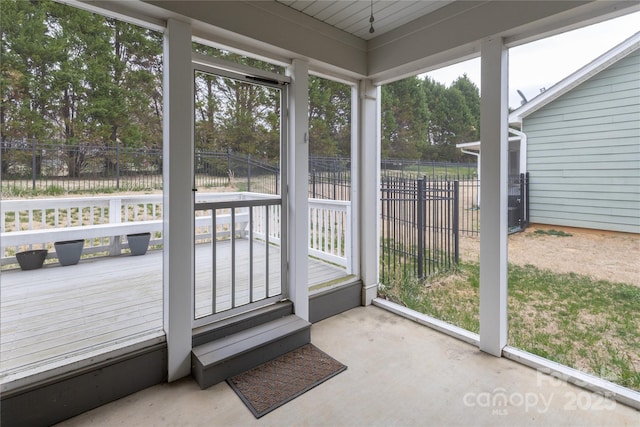 view of sunroom