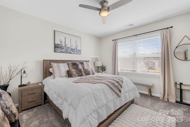 7313 Glenroe Dr, Huntersville, NC 28078 - bedroom featuring carpet flooring, baseboards, and a ceiling fan