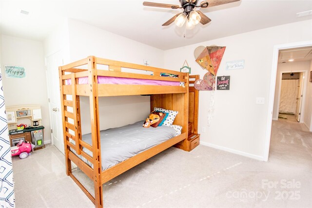 154 Rooster Tail Ln, Troutman, NC 28166 - bedroom with carpet, attic access, and baseboards