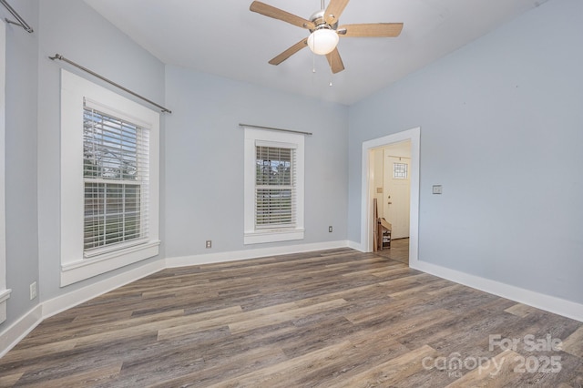 128 Allenton St, Norwood, NC 28128 - unfurnished room featuring wood finished floors, baseboards, and a ceiling fan
