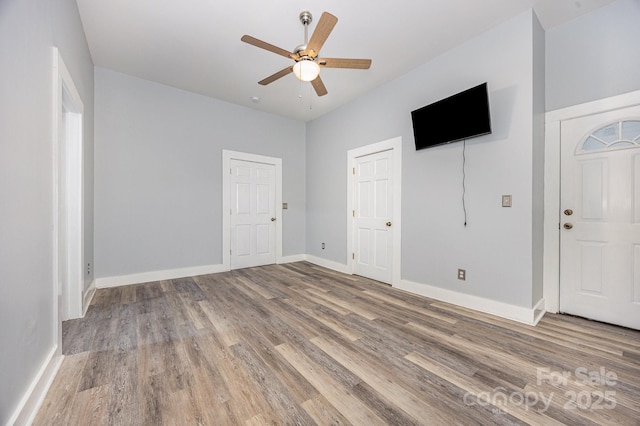 128 Allenton St, Norwood, NC 28128 - spare room with ceiling fan, baseboards, and wood finished floors
