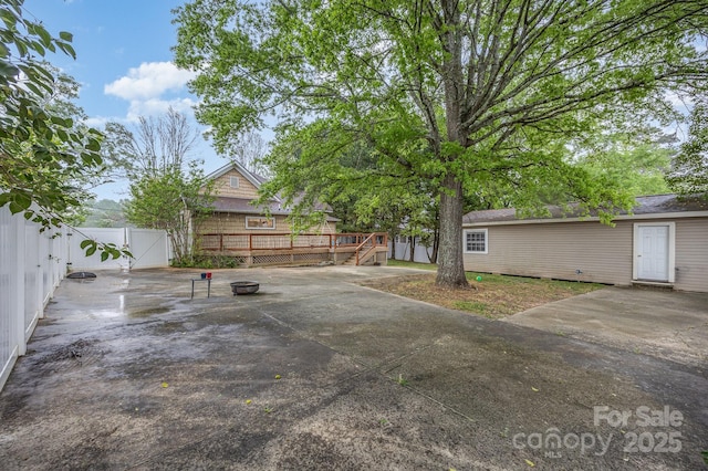 128 Allenton St, Norwood, NC 28128 - view of patio / terrace featuring a gate, fence, and a wooden deck