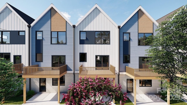 view of property featuring board and batten siding