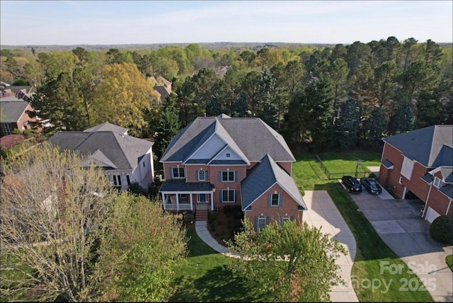 15009 Lisha Ln, Charlotte, NC 28277 - drone / aerial view with a forest view