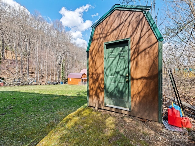 view of shed