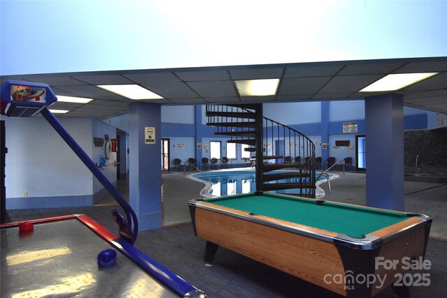 301 Pinnacle Inn Rd Unit 3219, Beech Mountain, NC 28604 - rec room featuring a drop ceiling and pool table