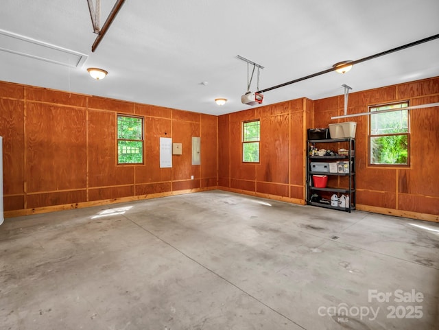 556 High Pines Loop, Lake Lure, NC 28746 - garage with a garage door opener and wooden walls