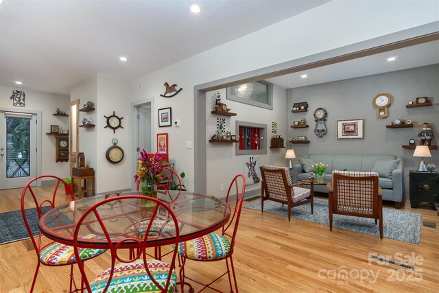 107 Cherry St, Black Mountain, NC 28711 - dining area with recessed lighting and wood finished floors