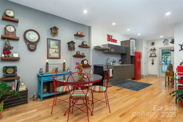 107 Cherry St, Black Mountain, NC 28711 - dining space with light wood finished floors and recessed lighting