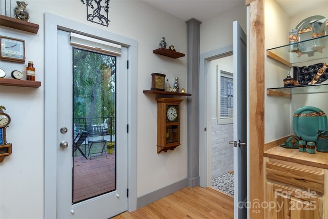 107 Cherry St, Black Mountain, NC 28711 - doorway to outside with light wood finished floors