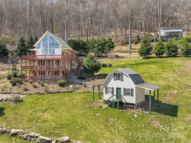575 Twin Brook Dr, Waynesville, NC 28785 - view from above of property featuring a heavily wooded area