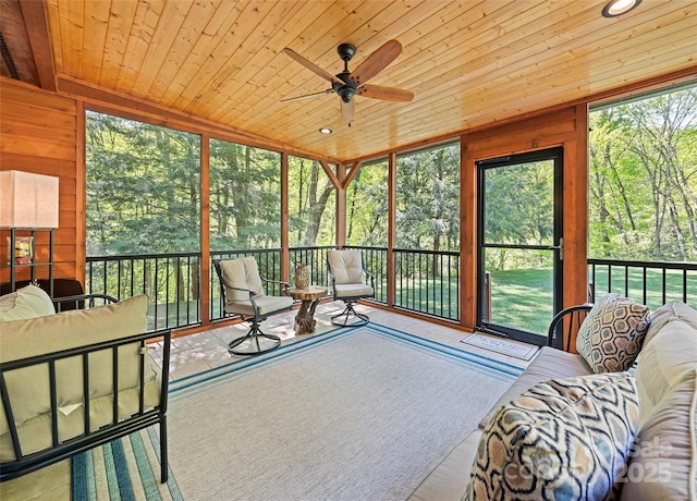 1192 Rockdale Rd, Whittier, NC 28789 - sunroom with a ceiling fan