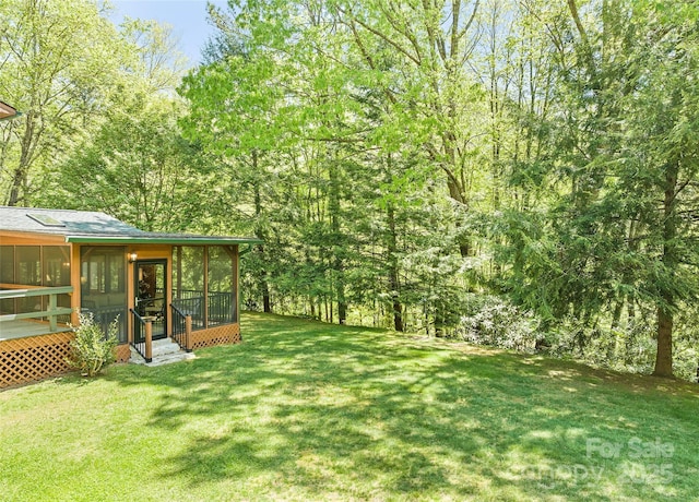 1192 Rockdale Rd, Whittier, NC 28789 - view of yard with a sunroom