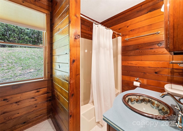1192 Rockdale Rd, Whittier, NC 28789 - bathroom with wooden walls and plenty of natural light