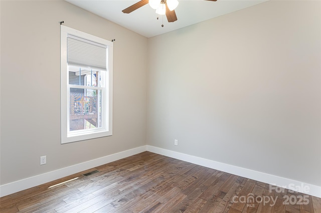 220 Mount Allen Heights, Black Mountain, NC 28711 - spare room featuring ceiling fan and dark wood-style flooring