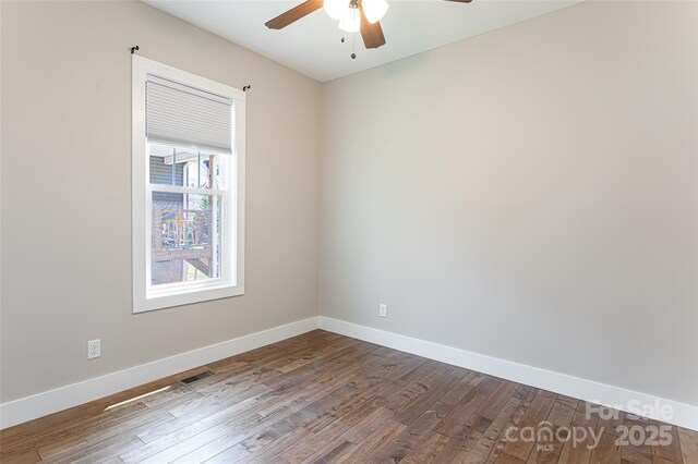 220 Mount Allen Heights, Black Mountain, NC 28711 - spare room featuring ceiling fan and dark wood-style flooring