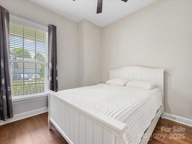 4148 Cedar Point Ave, Matthews, NC 28104 - bedroom with wood finished floors and ceiling fan