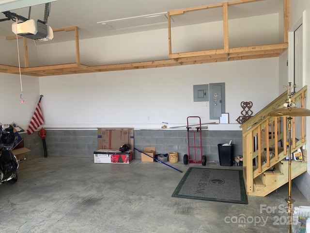 119 Tryon View Dr, Flat Rock, NC 28731 - garage featuring electric panel and a garage door opener
