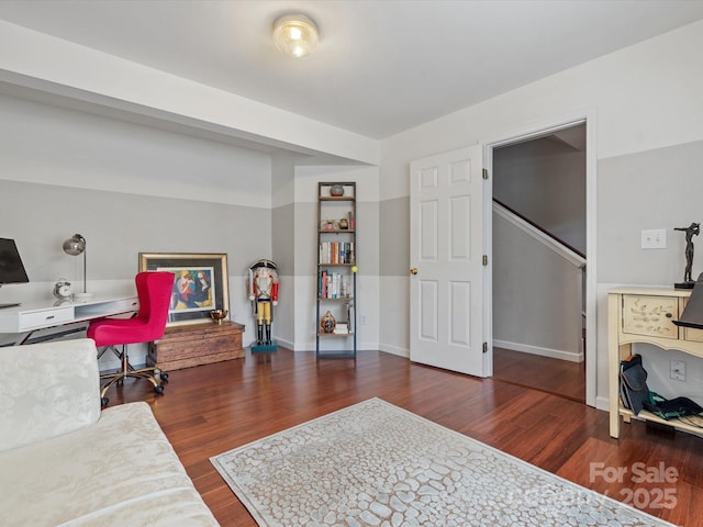 11846 Chelton Ridge Ln, Charlotte, NC 28277 - home office featuring baseboards and wood finished floors