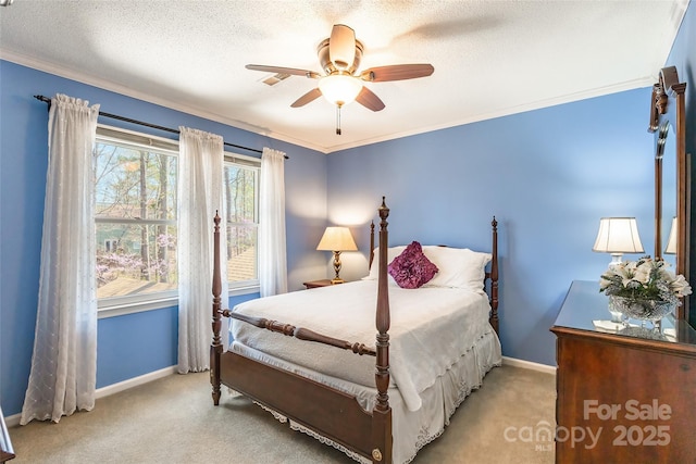 10028 Bora Bora Dr, Tega Cay, SC 29708 - bedroom with baseboards, carpet flooring, a textured ceiling, and ceiling fan