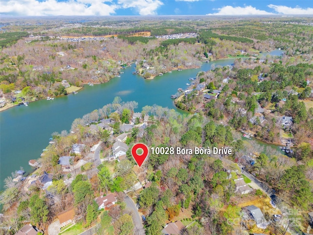 10028 Bora Bora Dr, Tega Cay, SC 29708 - drone / aerial view with a water view and a view of trees