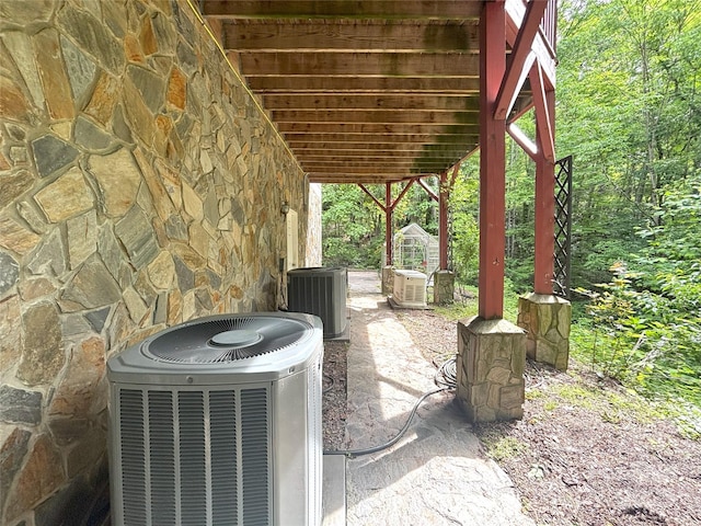97 Hughes Dr, Maggie Valley, NC 28751 - view of patio featuring central AC unit
