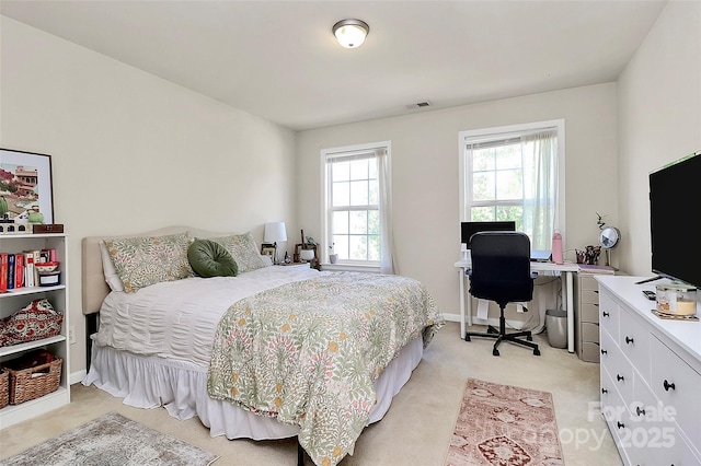 7925 Woodmere Dr, Harrisburg, NC 28075 - bedroom with light carpet, an office area, and baseboards