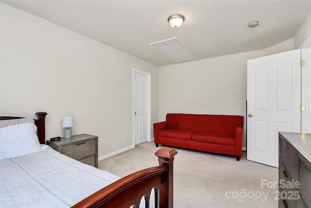 7925 Woodmere Dr, Harrisburg, NC 28075 - bedroom featuring attic access, light carpet, and baseboards