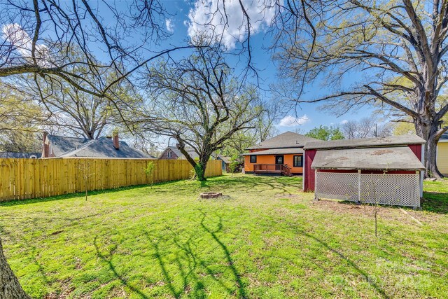 113 Hemphill Ave, Chester, SC 29706 - view of yard with a fire pit, a deck, and fence