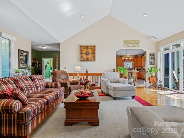 288 Hawks Point Dr, Zirconia, NC 28790 - living room with high vaulted ceiling
