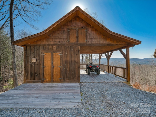 288 Hawks Point Dr, Zirconia, NC 28790 - view of outbuilding with a mountain view