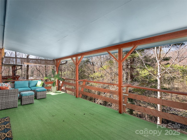exterior space with outdoor lounge area