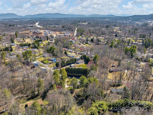 bird's eye view featuring a mountain view