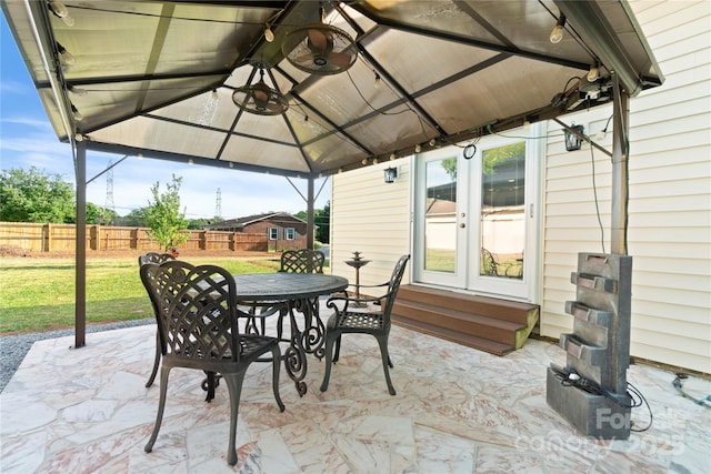 552 Odell School Rd, Concord, NC 28027 - view of patio with french doors, outdoor dining space, and a gazebo