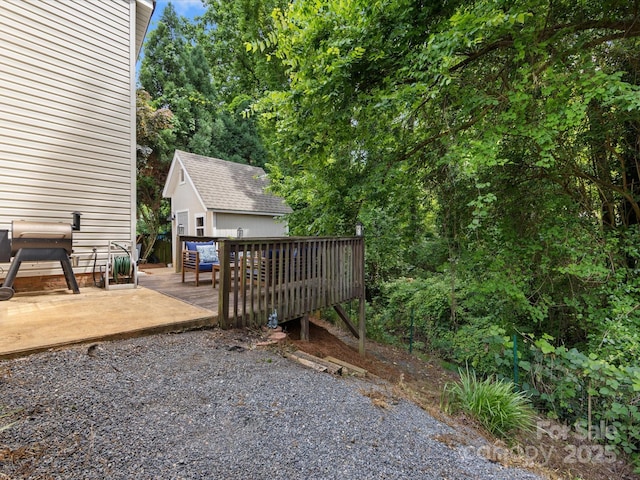 2214 Olde Chantilly Ct, Charlotte, NC 28205 - view of yard with a deck and an outdoor structure