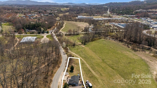 drone / aerial view with a mountain view