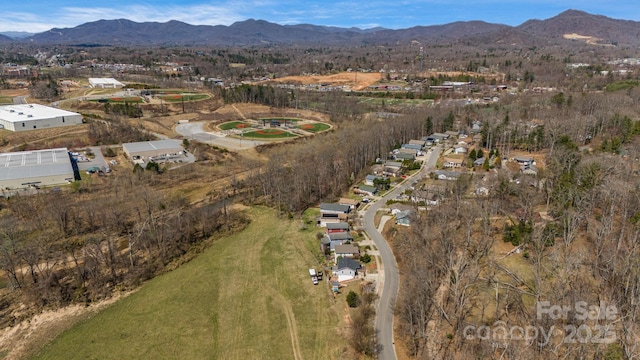 drone / aerial view with a mountain view