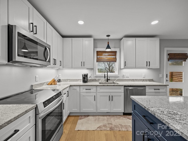 kitchen featuring white cabinetry, a sink, and appliances with stainless steel finishes
